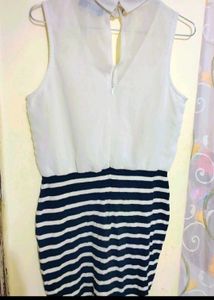 White Shorts Dress Black Stipes For 30 Bust