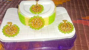 Lime Green Kundan Jewelry Set