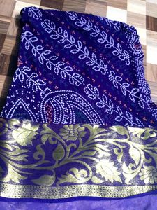 Bandhni Printed Heavy Border Saree Blouse Size 42
