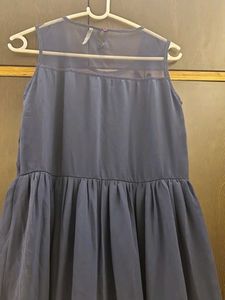 Elegant Navy Blue Embellished Dress