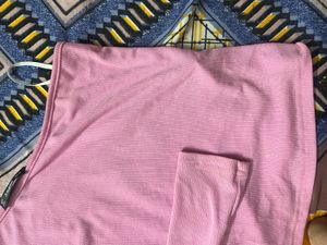 Pink One-Shoulder Ribbed Top