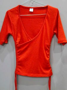 Red Wrap Top