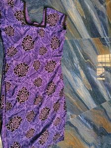 Purple Printed Kurta