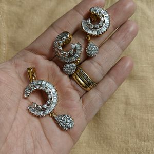 Silver AD Set With 22k Gold Plated