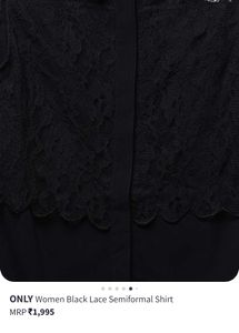 ONLY Women Black Lace Shirt