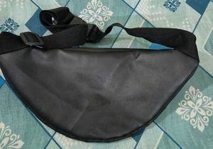 Black Leather Fanny Pack
