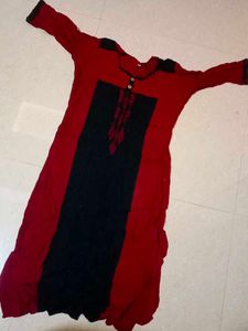 Black And Maroon Color Kurti