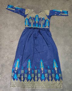 Navy Blue Embroidered Anarkali Gown