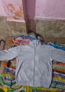 Men's Light Grey Zip Jacket