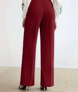Maroon Wide Leg Pants