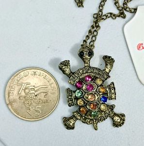 Vintage Turtle Pendant Necklace