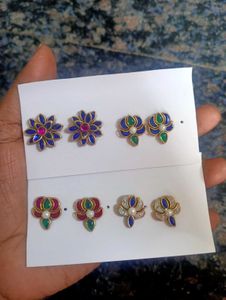 Stud Earrings 4 Pairs