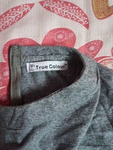 Gray Casual Baggy Crop Top