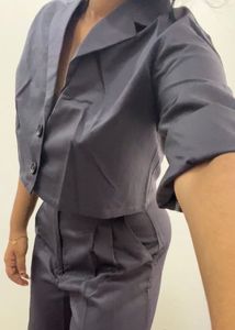 Korean Crop Suit Co-ord Set