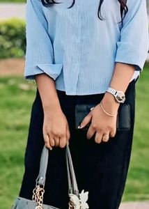 Stylish Blue Button-Down Shirt