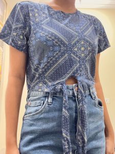 Zudio Crop Top With Tie