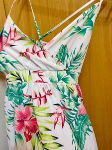 Urbanic White Floral Adjustable Strap Maxi Dress