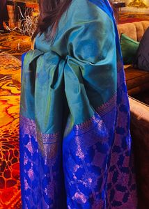 Elegant Teal &amp; Blue Saree