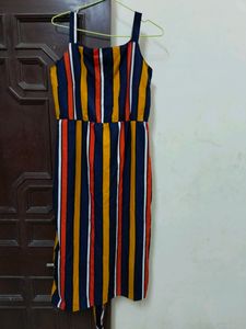 Strips Lining Coloured Dress