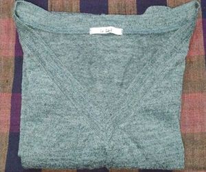V Neck Grey Color Sweater