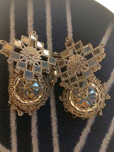 Mirror Jhumka Earrings