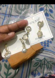 Two Pair Korean Gold Plated Earrings