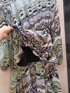 5 layer multi colour frill gown