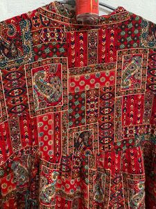 Boho Print Red Short Kurti