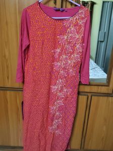 Pink Printed Kurta