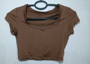 Brown Crop Top