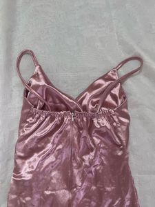 Pink Satin Mini Dress
