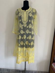 Yellow Embroidered Kurta