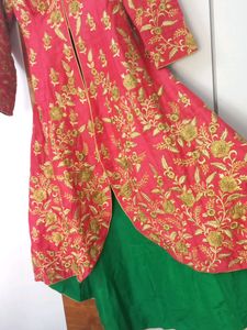 Red Embroidered Anarkali Dress