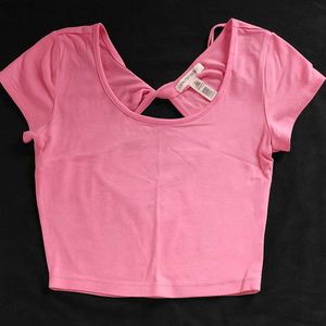 Pink Cropped Tee