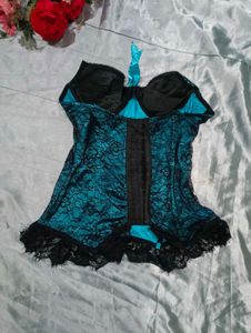 ImportedTeal Lace Corset Top