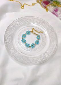 Light Blue Floral Bracelet