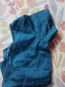 Teal Blue Beaded Top