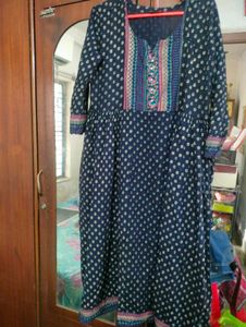 Blue Free Size Anarkali Kurta.