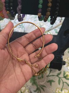Gold Polish Adjustable Bangle