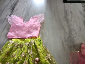 Green Embroidered Lehenga Choli