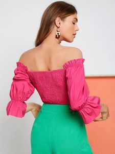 Chic Pink Off-Shoulder Top