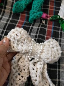 Crochet Bow Hair Clip