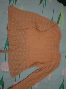 Peach Polka Dot Top