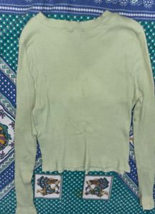 Beautiful Full Sleeve Green Zudio Top For Sale