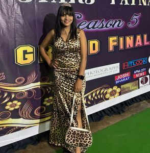 Leopard Print Slit Maxi Dress
