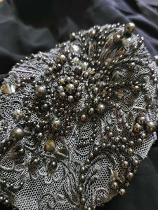 Black One-Shoulder Embellished Dress