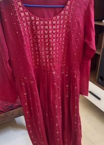 Elegant Red Embellished sharara
