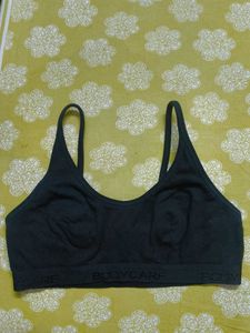 Black Branded Sports Bra