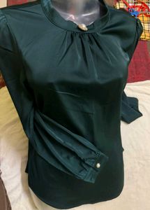 Elegant Green Long Sleeve Top