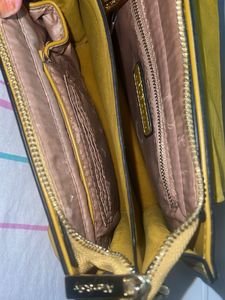 Mustard Structured Classy Handheld Bag
